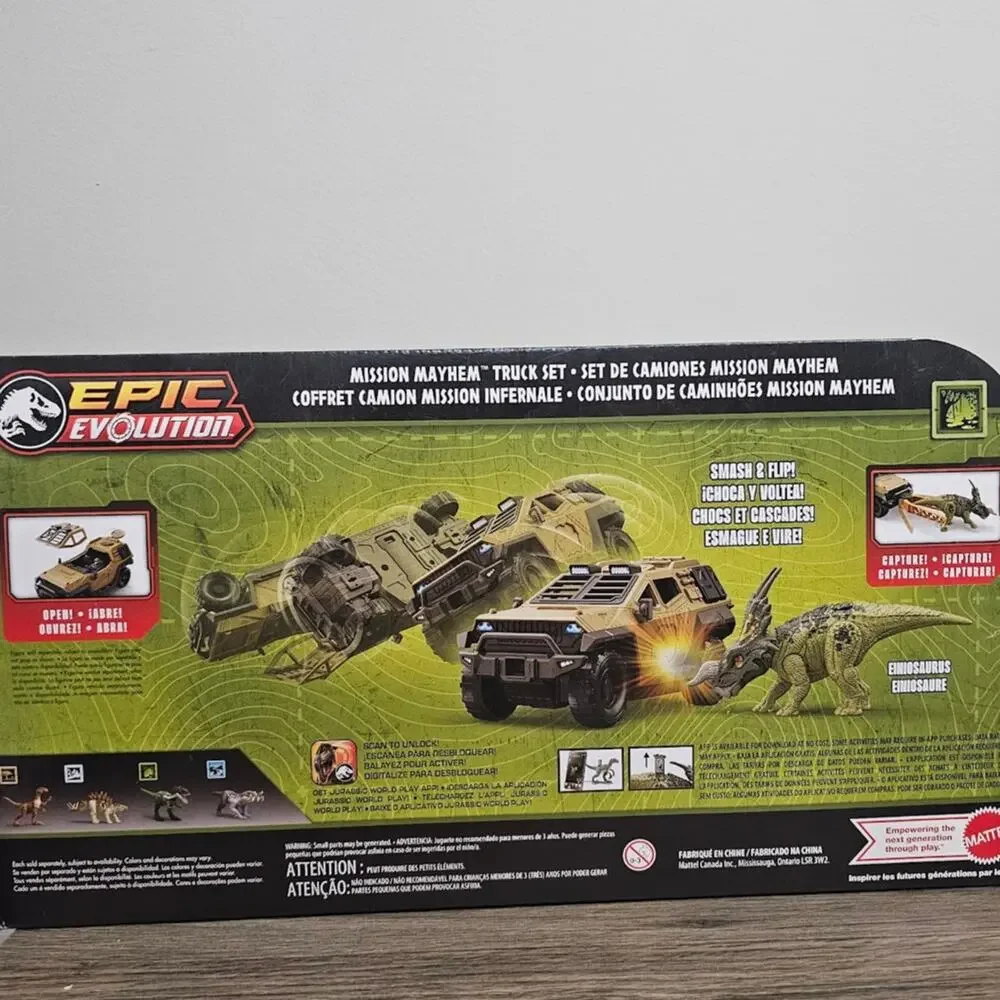 NIB Jurassic World Mission Mayhem Truck & Dinosaur Toy Set